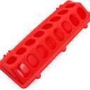 Flip Top Poultry Feeder Trough Small Chick Feeder Plastic Chicken Feeder No Waste Spill Proof for Birds Small Poultry (Red)