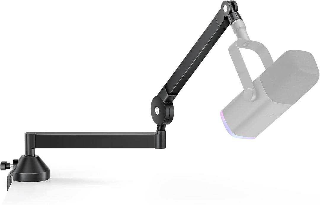 InnoGear Low Profile Mic Arm, 360 Rotatable Microphone Boom Arm Mic Stand for Fifine AM8 K669B Blue Yeti HyperX QuadCast SoloCast AT2020, with Mic Clip 3/8" to 5/8", 3/8" to 1/4" Adapter, Black
