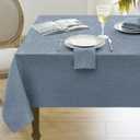 Softalker Blue Tablecloths Rectangular 84x60 inch Linen Textured Table Cloth Waterproof, Stain and Wrinkle Resistant, Outdoor Table Cloth for 6 Foot Rectangle Tables Decor for Party Holiday Birthday