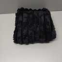 ZLINA Set of 2 Black Faux Fur Decorative Throw Pillow Covers Fluffy Striped Pillowcase Cushion Covers 18 x 18 Inch Decor Sofa Couch Bedroom