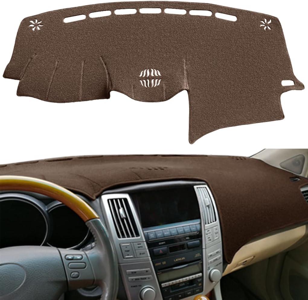 Dash Cover Mat Custom Fit for 2004-2006 Lexus RX330,2007-2009 RX350, 2006-2008 RX400h, Dashboard Cover Pad Carpet Protector (Dark Brown) F82