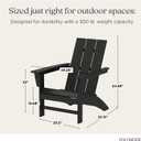 POLYWOOD Modern Adirondack Chair – All-Weather Outdoor Lawn Adirondack Chairs – HDPE, Fade-Resistant & Durable Outdoor Furniture – For Patio, Deck & Fire Pit Chairs – Black, 32.11in. X 29.25in. X 34.66in.