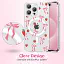 ZTOFERA for iPhone 15 Pro Magnetic Case Clear,Cute Love Heart Ribbon Bow Tie Aesthetic Phone Case,Transparent Trendy Slim Soft Shockproof Protective Phone Cover for Women Girls,Blush