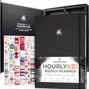 Clever Fox Hourly Planner PRO Premium  Undated Schedule Planner with Daily Time Slots  Personal Organizer Notebook for Time Management  Weekly & Monthly Life Journal, A4 Size (Black) (A4 (8.5" x 11"))