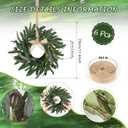 6 Pcs Artificial Spring Olive Wreaths Greenery Wreath with Olive Leaves Mini Green Kitchen Cabinet Wreaths Swag Spring Summer Wreath for Front Door Porch Wall Window Farmhouse Wedding Decoration