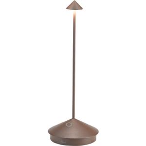 Zafferano, Pina Pro Lamp, Rechargeable Cordless Table Lamp with Touch Controls, Suitable for Indoor and Outdoor, Dimmer, 2200-3000 K, Height 11.4 Inches, Rust Color