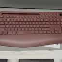 Wireless Keyboard and Mouse Combo - Full-Sized Ergonomic Keyboard with Wrist Rest, Phone Holder, Sleep Mode, Silent 2.4GHz Cordless Keyboard Mouse Combo for Computer, Laptop, PC, Mac, Windows -Trueque (1 PACK, Brick Red)