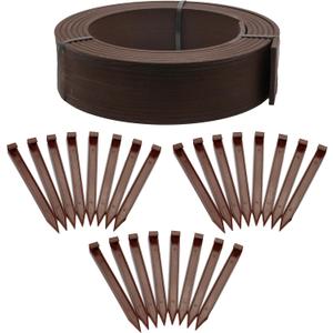 EasyFlex 4-Inch Composite Landscape Edging Kit, 40-Foot, Brown