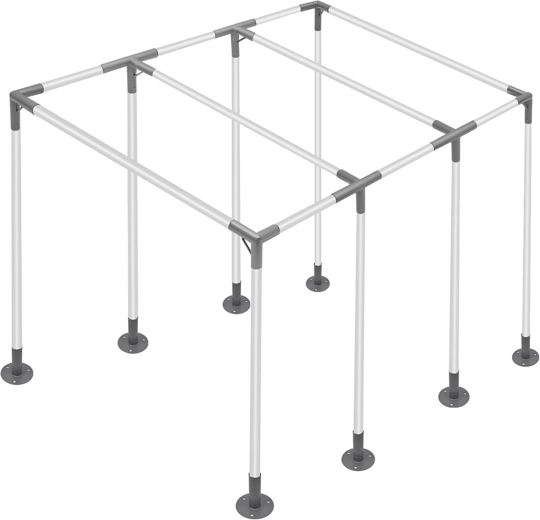 8 Leg Carport KitsSlant Roof Canopy Fitting Kit with 1-3/8" ID, Galvanized Steel Carport Connectors, shed Frame kit DIY Project