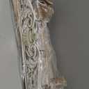 Rustic Floating Wall Shelves, Vintage Carved Solid Wood Wall Shelf for Living Room Bedroom Office, Decorative Display Ledge & Storage Rack