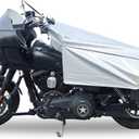 Motorcycle Seat Cover Sun Protection Cover Lightweight Half Covers Outdoor Sun Dust Covers UV Protection for Most Motorcycles Full Dress Touring Cruiser - Silver L