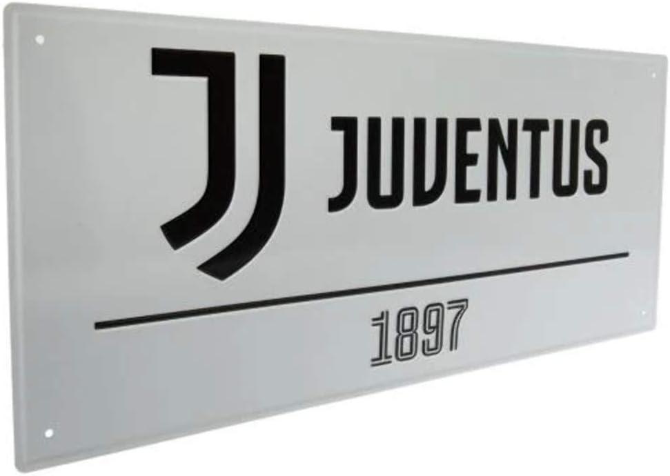 FC Juventus White Metal Street Sign - Authentic Serie A