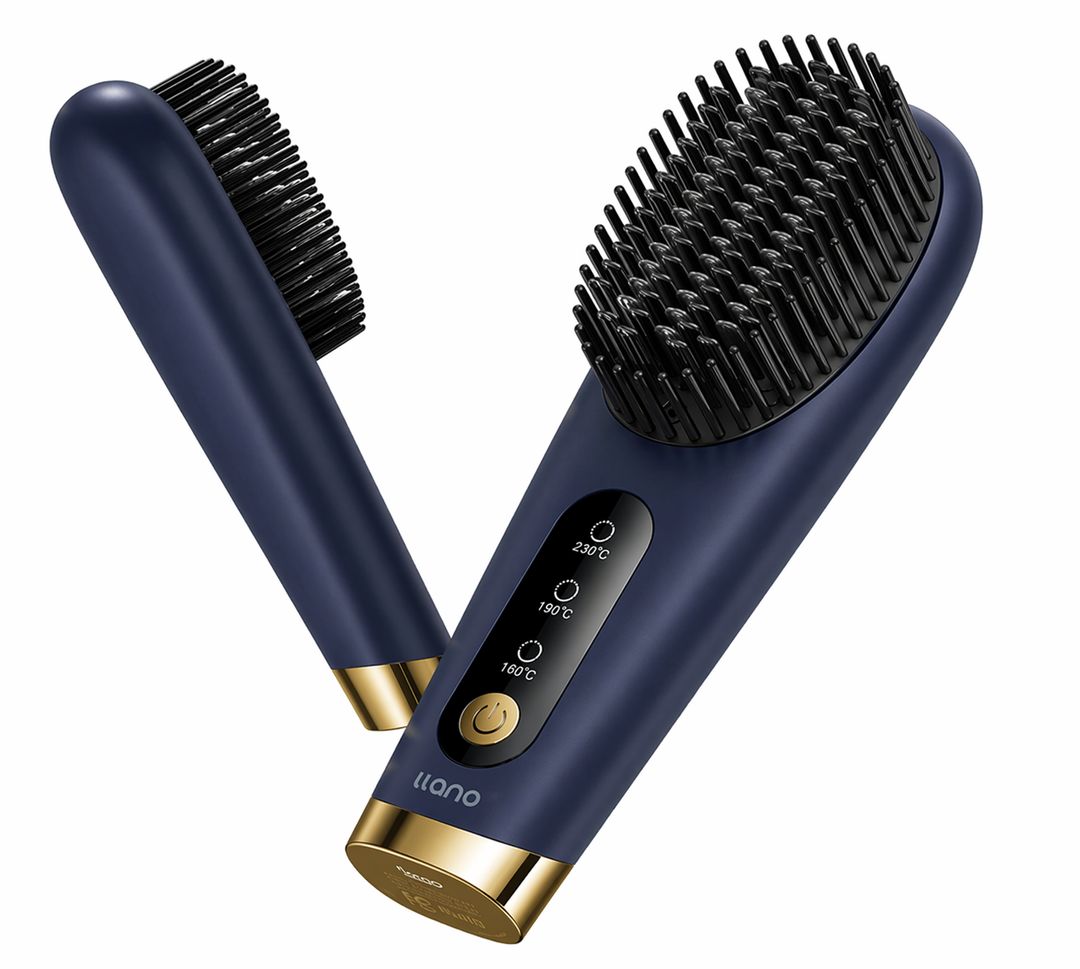 llano Portable Cordless Hair Straightener Brush,6400 mAh USB Rechargeable, Lightweight Mini Portable Hair Straightening Comb for Travel/Home/Outdoor