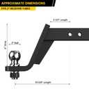 Trailer Hitch Mount with 2-Inch Ball, Fits 2-in Receiver, 6" Drop, 7,500 lbs, Includes 5/8 Screw-in Hitch Pin