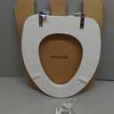 Mayfair Padded Toilet Seat with Chrome Hinges, Soft Vinyl over Wood Core Seat, Made in USA, Elongated, White