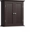 ChooChoo Bathroom Wall Cabinet, Over The Toilet Space Saver Storage Cabinet, Medicine Cabinet with 2 Door and Adjustable Shelves, Cupboard (Espresso)