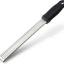 Lemon Zester, Stainless Steel Kitchen Cheese Grater, Plastic Cover Ergonomic Soft Black Handle