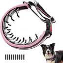 Martingale No Pull Dog Collar for Large Medium Small Dogs, Heavy Duty Nylon Adjustable Reflective Anti Pull Slip Collar with Buckle for Training Walking Hunting, S (11"-15" Neck, 1" Wide), Pink