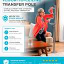 Stander Wonder Pole Plus with Rotating Double Grab Bar, Tension Mounted Security Pole for Seniors & Elderly Adults, No-Drill Floor to Ceiling Transfer Pole for Home & Bath Safety, Graphite, Supports 300 pounds