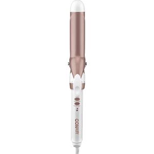 Conair Double Ceramic 1 1/4-Inch Curling Iron, 1  inch barrel produces loose curls  for use on medium and long hair (1 1/4-Inch, White)