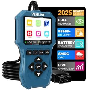 VEHLIVE OBD2 Scanner Diagnostic Tool, Check Engine Light Car Code Reader with Reset, Battery Tester, Live Data, Freeze Frame, I/M Readiness, Car Scanner Diagnostic Tool for All OBDII Car After 1996