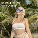 FancyPink Retro Mirrored Polarized Sunglasses for Women w UV400 Protection