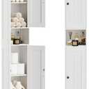 Homleke Tall Bathroom Storage Cabinet with 2 Doors, 67"H Narrow Storage Cabinet with Adjustable Shelves& Anti-Tip Design, Reversible Door Installation, Easy Assembly, Size: 11.8"W