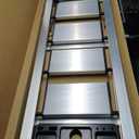 XinSunho 5 Step Ladder, Retractable Handgrip Folding Step Stool with Anti-Slip Wide Pedal, Aluminum Stool Ladders 5 Steps, 330lbs Safety Household Ladder (Silver)