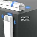EVEO Cable Hider - One Cord Hider 300 Cord Cover Wall Cable Hider, Cable Concealer, Wire Hiders for TV on Wall. Cable Management, Cord Hider Cable Raceway Wire Covers for Cords (White, Small)