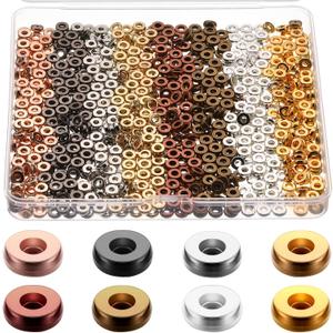 800 Pcs 6mm Flat Spacer Beads for Jewelry Making, Rondelle Disc Beads Bulk, Gold & Mixed Color Bead Spacers for Bracelets Necklaces DIY Crafts(Mixed Color)