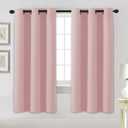 H.VERSAILTEX Blackout Curtains for Bedroom Thermal Insulated Room Darkening Living Room Curtains 72 Inch Long Grommet Privacy Protection Window Curtain Panels/Drapes for Nursery, 2 Panels, Baby Pink