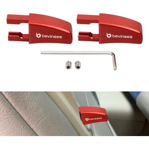 Bevinsee 2pcs Seat Release Lever Knob Latch Handle Left & Right Side Compatible with Ford Mustang 2005-2014 Seat Back Adjustment, 5R3Z-6362762-AAC Aluminum Red