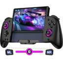 Spican Switch Controllers for Nintendo Switch/OLED Controller, Switch Accessories Wireless Pro Controller One-Piece Joypad, Full-Size Handheld Mode Controller with Battery/Turbo for Nintendo Switch Games (Black)