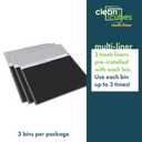 Clean Cubes 13 Gallon Disposable Pop-Up Trash Cans (3-Pack, Multi-Liner) with Fitted Bags – Foldable Garbage & Recycling Bins for Parties, Events & Kitchen (Black, 17" H x 13.5" W x 10" D)