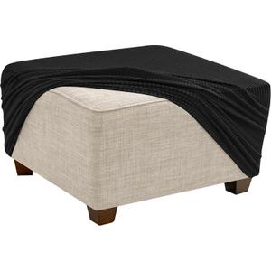 Stretch Ottoman Cover Slipcovers Square Footrest Sofa Slipcovers Stool Cover Footstool Protector Covers Feature Stretch Thick Soft Jacquard Fabric Removable Washable(#8,18"/45cm)