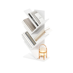 Furinno Tree Bookshelf 5-Tier Floor Standing Tree Bookcase, White