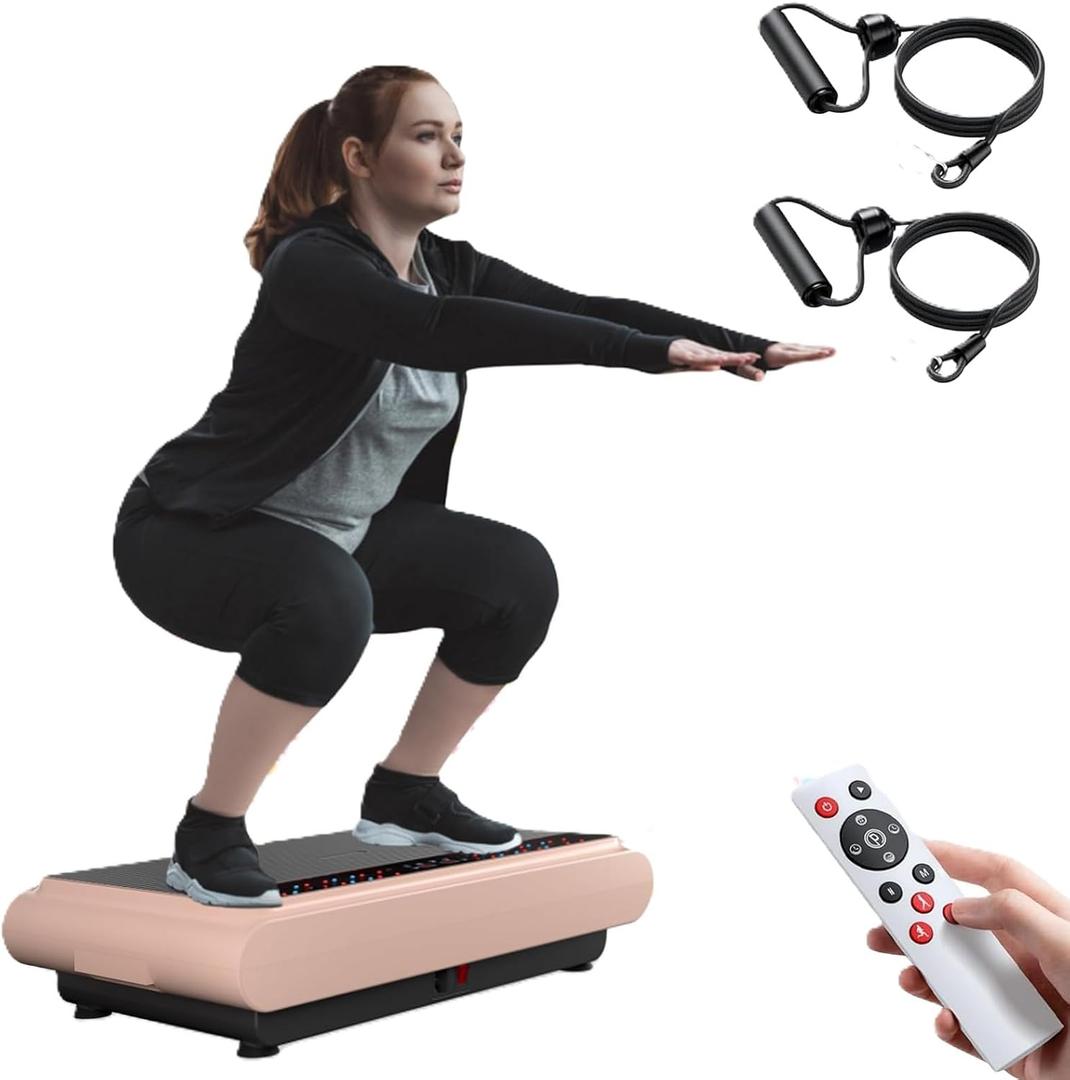 Natini Vibration Plate Exercise Machine - Power Vibrating Plate for Lymphatic Drainage,Whole Boday Workout Machine for Women Weight Loss Home Fitness,350LBS Capacity