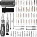 Precision Ratcheting Screwdriver Set, 73 in 1 Magnetic Screwdriver Set with Detachable Ratchet Handle, Multi Screw Driver Set Kit for Computer, Eyeglasses, Game Console, Electronics Maintenance