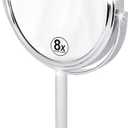 Deco Brothers Vanity Mirror with Stand 6-Inch Double Sided, 8X Magnification, Chrome