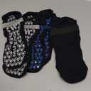 Muezna Men's Non-Slip Yoga Socks, Anti-Skid Pilates, Barre, Bikram Fitness Hospital Slipper Socks with Grips 3 PAck, 
 Black+grey/ Black+navy+green, 9-11
 