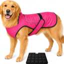Dog Cooling Vest with Ice Pack & Cooling Collar, Pink Floral, XL | Maximum cooling support, size-matched ice packs, cooling around neck and body, UV protection, sizes to suit most dogs XL