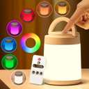 One Fire Night Light for Kids Night Light,10 Colors+8 Dimmable Baby Night Lights for Nursery Lamp,Portable+Remote+Touch Nightlight for Kids Room,1800mAh Tap Light Rechargeable Night Light Cream White