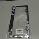 Cherry Blossom License Plate Frame  Stylish Black Frame with Pink Cherry Blossom Design, Stainless Steel Car Holder with Screws & Caps, Fits US & Canada Vehicles (Cherry Blossom)