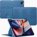 VIKESI Case for iPad Pro 11 Inch 4th / 3rd / 2nd / 1st Generation 2022/2021/2020/2018,Multiple Angles Stand Cover,Soft Back,Pencil Holder,and Auto Sleep/Wake,Navy Blue