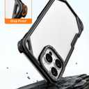 OGRANEE Aluminum Frame Metal Case for iPhone 16 Pro 6.3 inch with 4 Corners Silicone Pads Bumper Raised Edge Protection, Minimalist Slim Shockproof Hard Cover Cool Stylish for iPhone 16pro, Black
