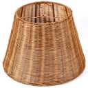 Kittmip 1 Pack Natural Rattan Spider Boho Lamp Shade Handwoven Indonesian Rattan, Large Wicker Woven Lampshade for Table & Floor, Boho Decor (8.6" Top 13.4" Bottom 9.4" Slant,Frustum Shape)