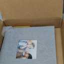 Photo Album Self Adhesive Scrapbook Album for 3x5 4x6 5x7 8x10 Pictures,40 Pages Linen Cover with Display Window DIY Photo Book,Ideal Gifts for Family Travel Wedding Baby (Grey)