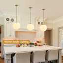 11.8in Milk Glass Pendant Lights Kitchen Island Large Globe Glass