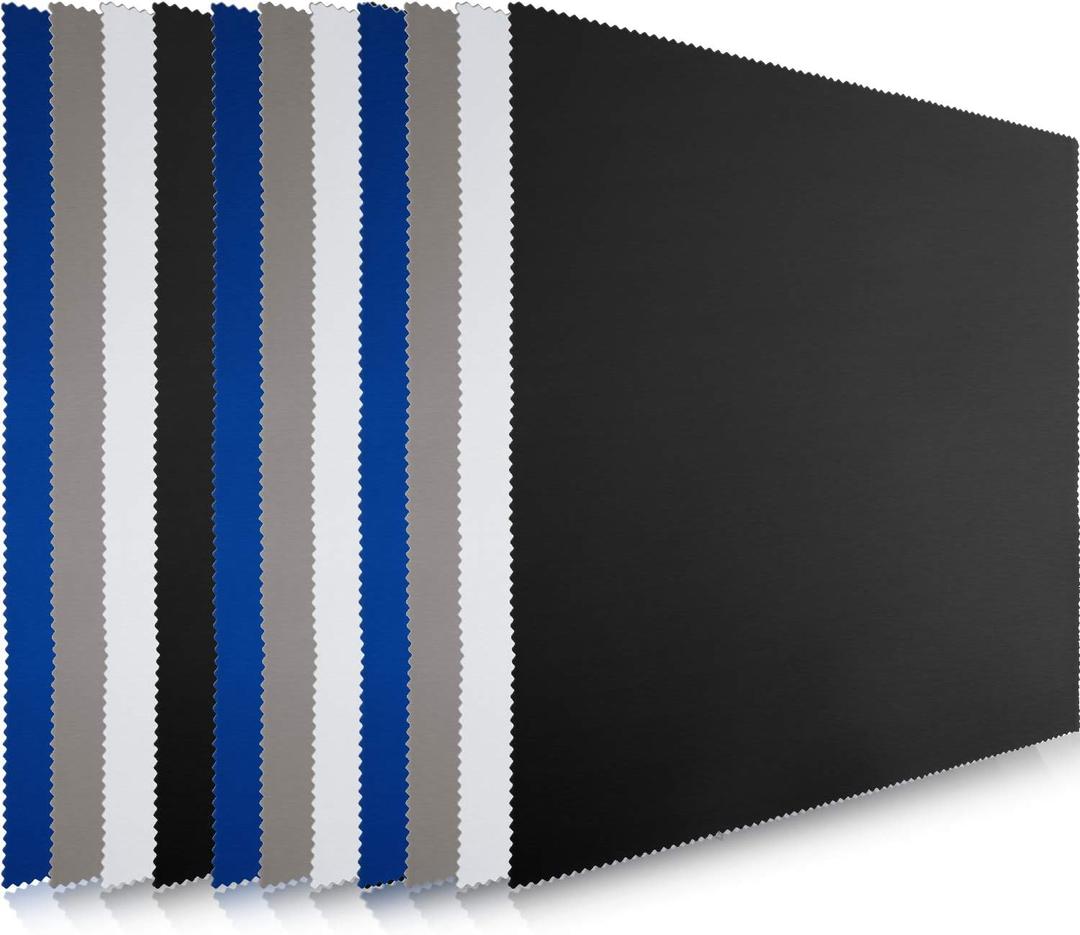 Frienda 12 Pack Large Microfiber Glass Cleaning Cloths 12 x 12 Inch Oversized Eyeglass Sunglasses Cleaning Cloths for Electronics Glasses Screens and Lenses(Black, White, Gray, Royal Blue)