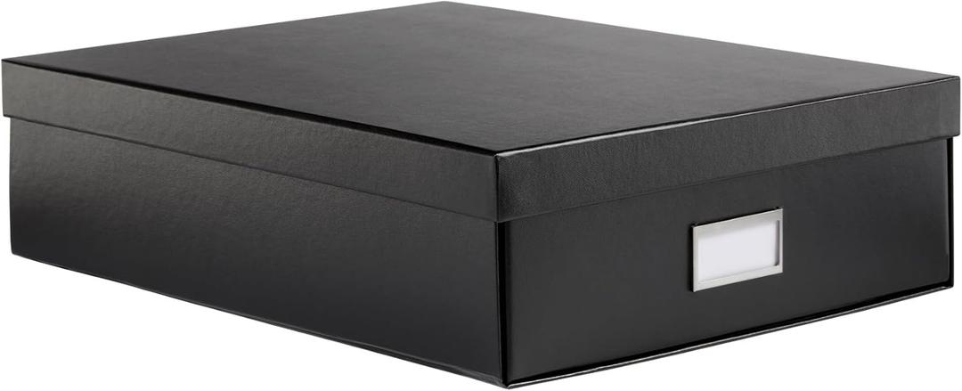 Oxford Keepsake Box, Protective Storage Box, Home and Office Organizer, Photo Storage Box, Souvenir Organizer, Large, 16" x 12" x 4 1/4" 